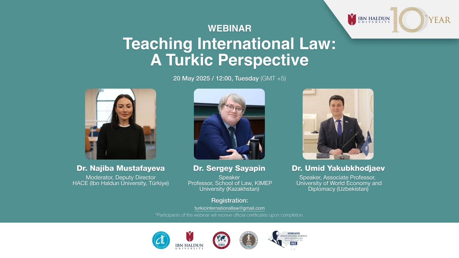 Webinar: “Uluslararası Hukuk Öğretimi: Türk Dünyası Perspektifi”